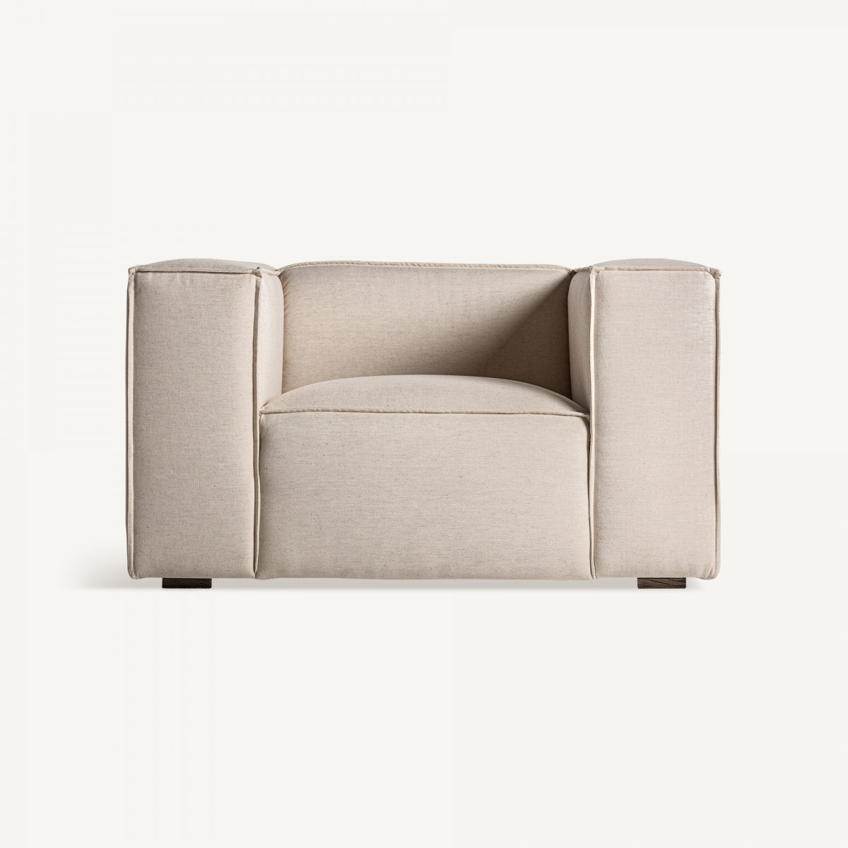 Fauteuil en lin blanc cassé