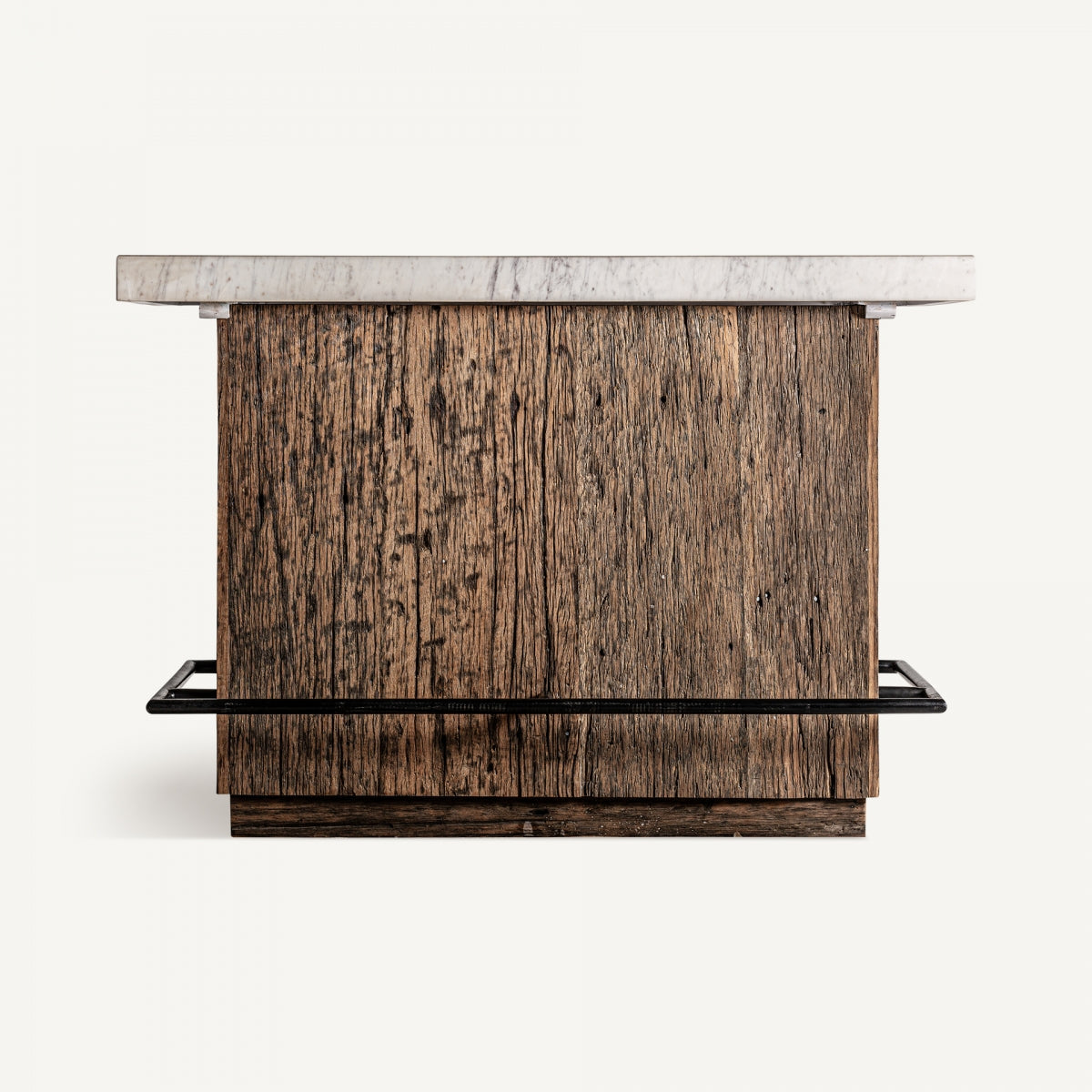 Comptoir en marbre blanc et bois de noyer