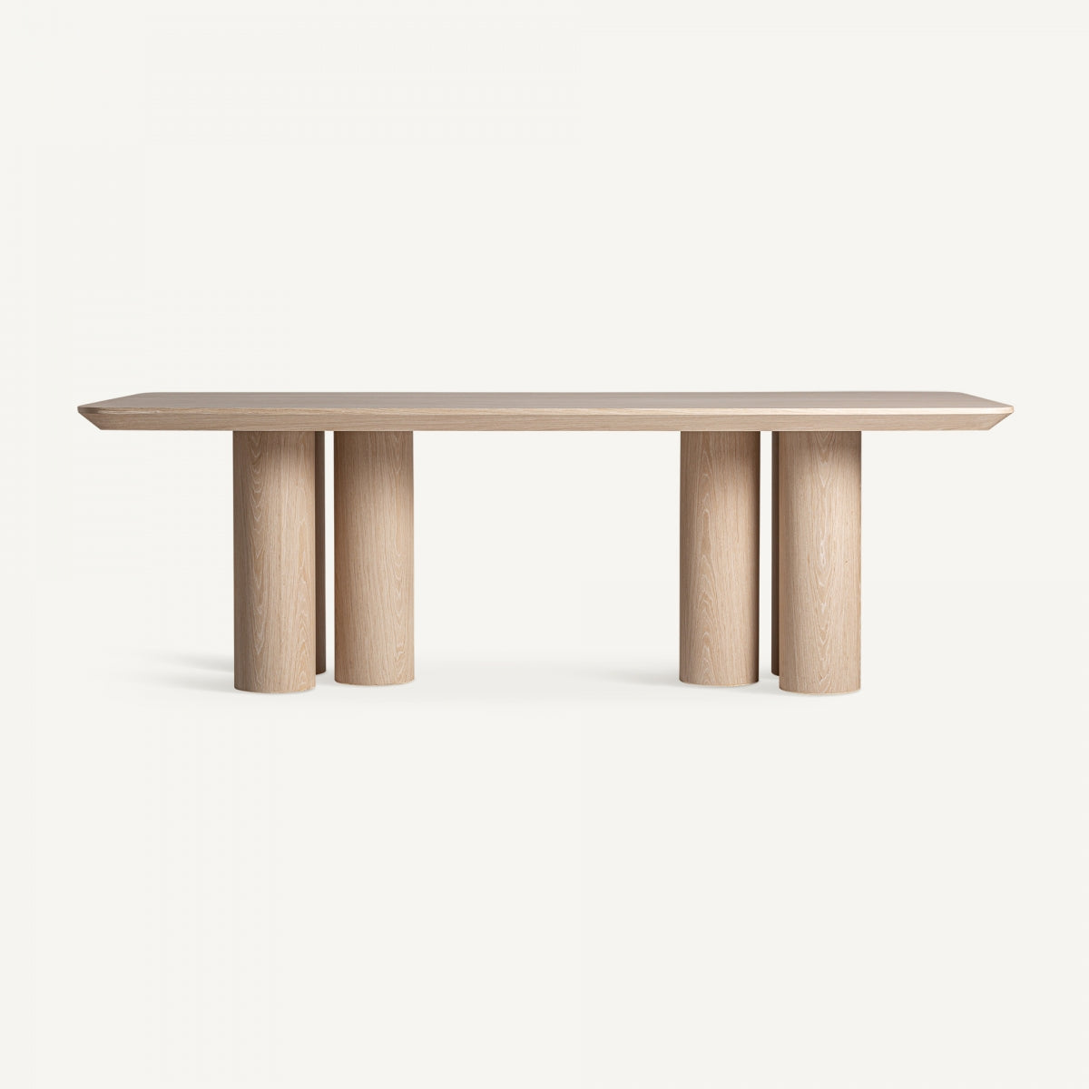 Table de salle à manger rectangulaire en chêne crème