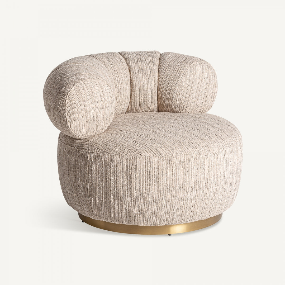 Fauteuil pivotant en tissu beige