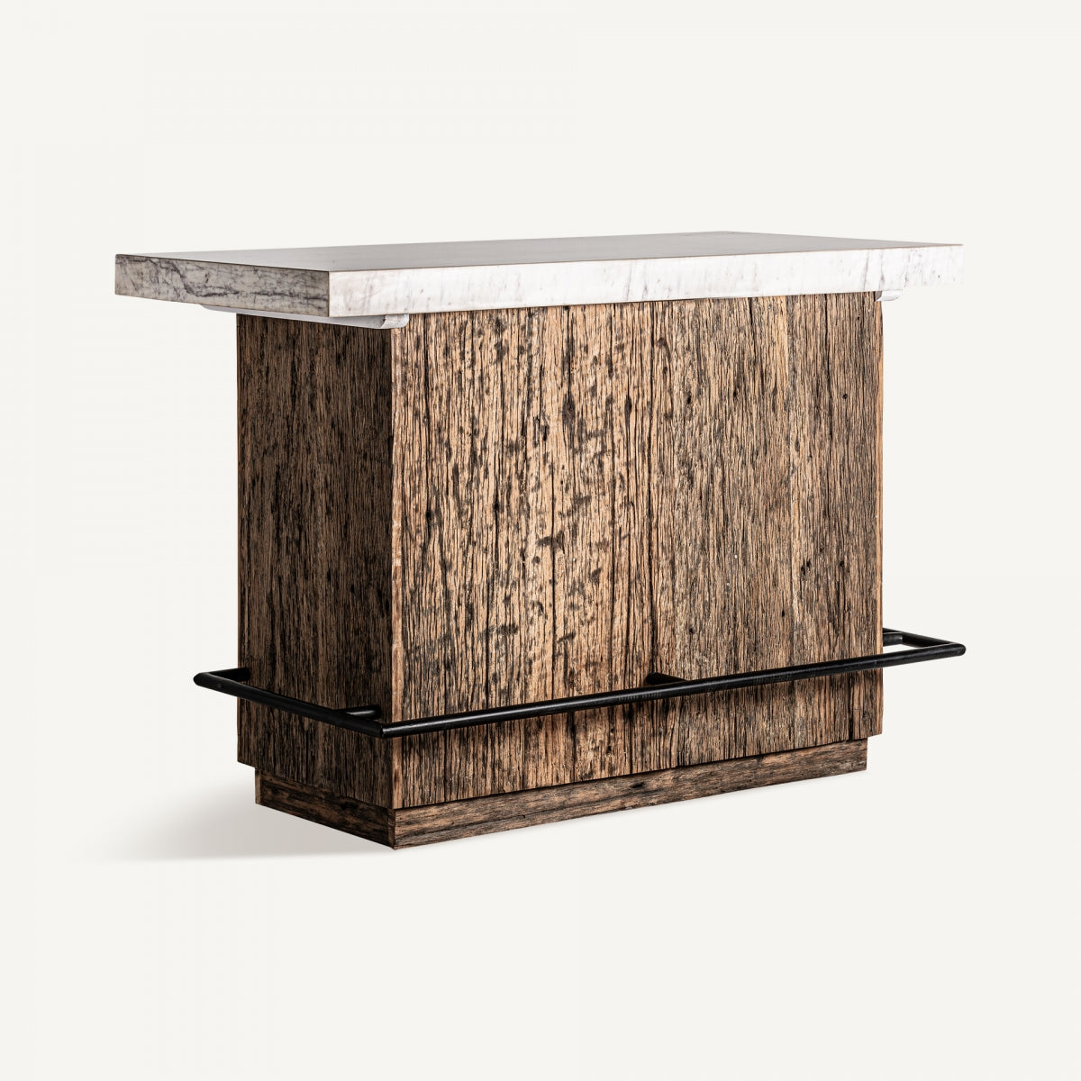 Comptoir en marbre blanc et bois de noyer