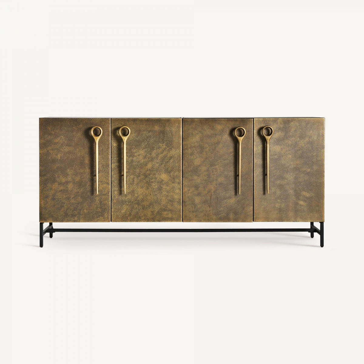 Buffet 4 portes en métal doré