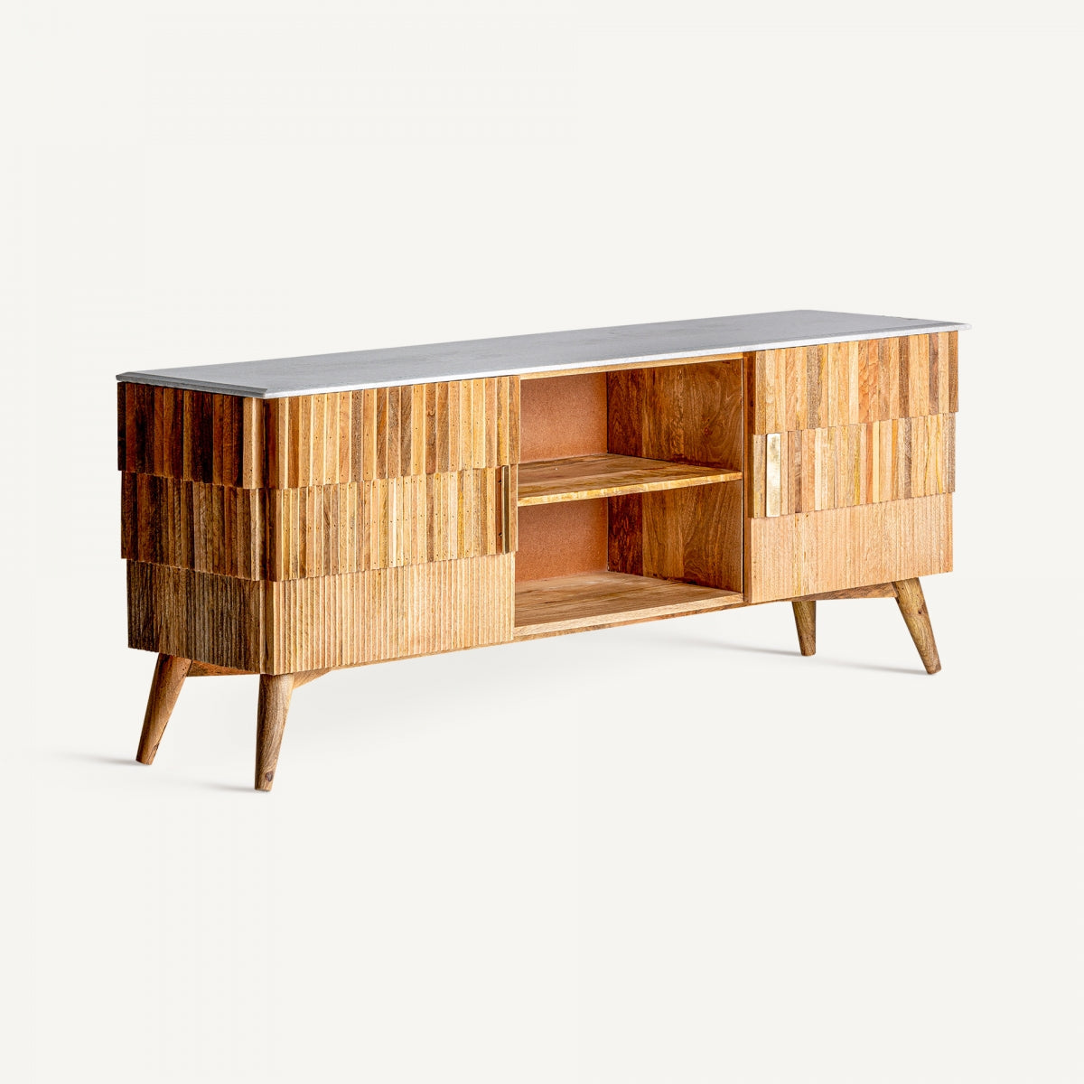 Meuble TV en manguier plissé