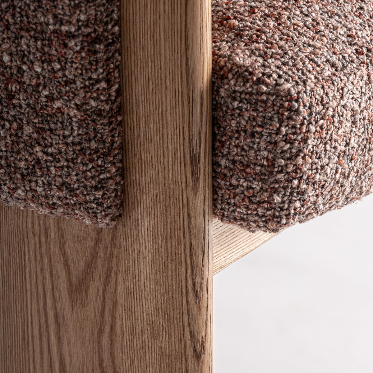 Chaise de salle à manger bouclé rouge