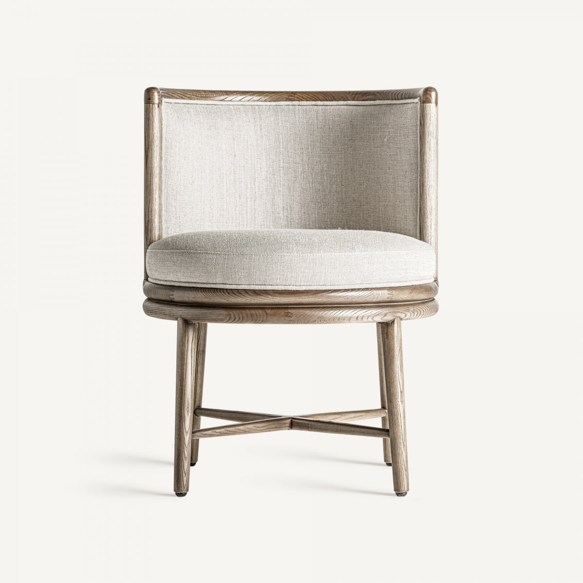 Chaise de salle à manger en tissu blanc