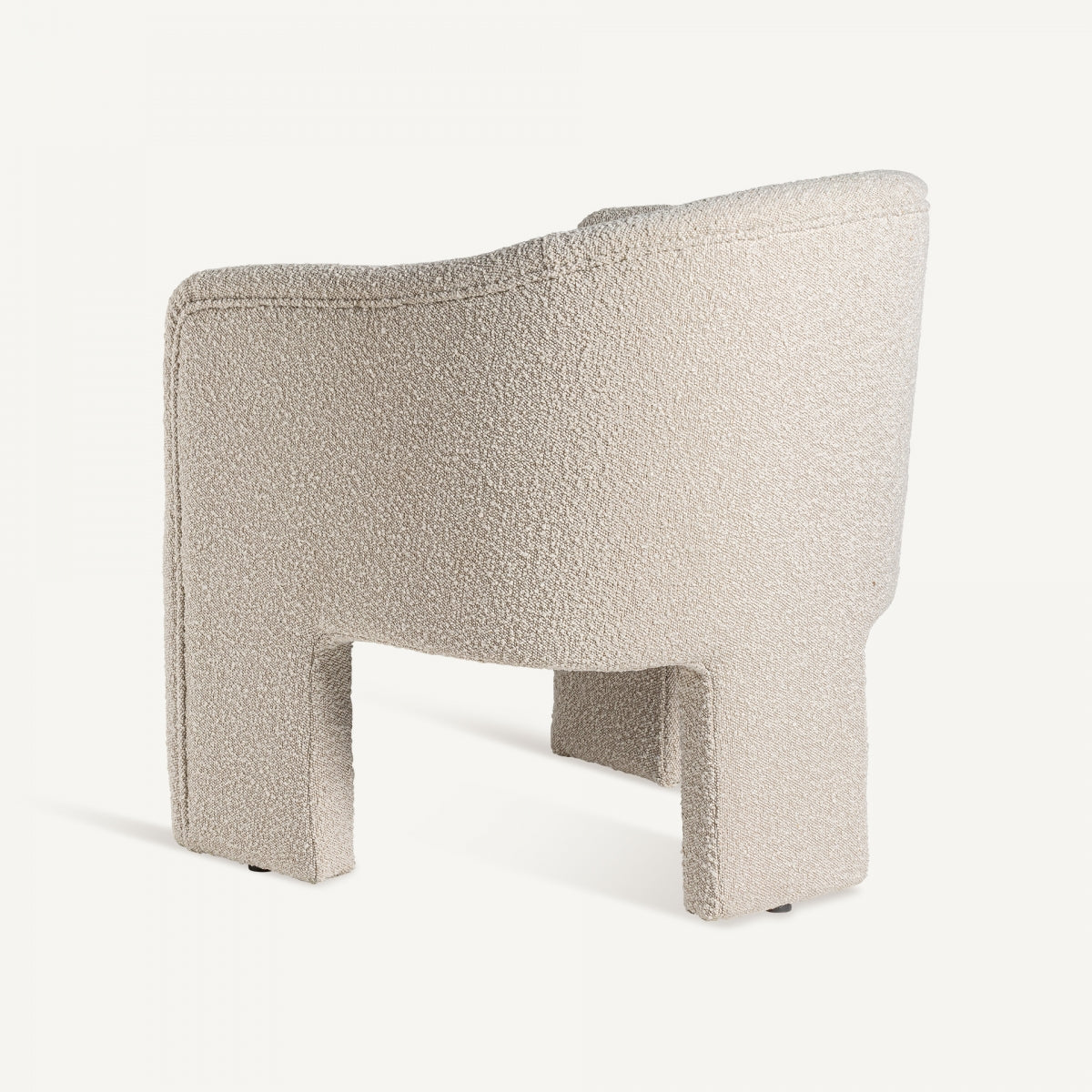 Fauteuil bouclé crème