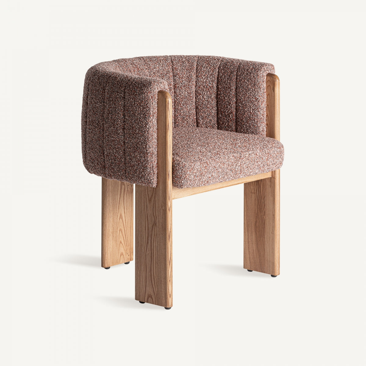 Chaise de salle à manger bouclé rouge