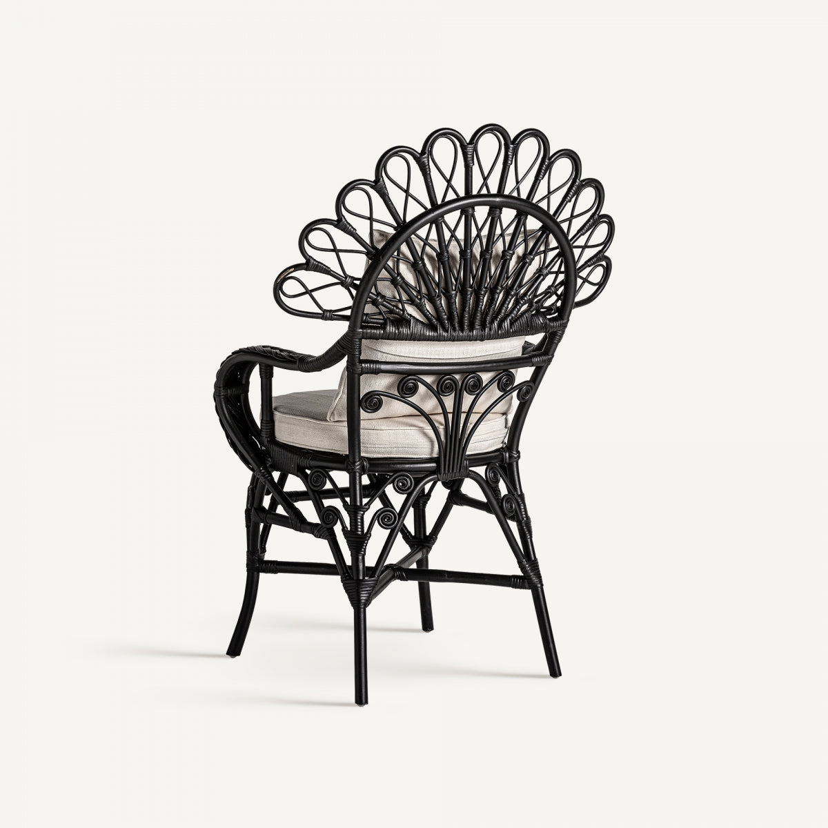 Chaise de salle à manger en rotin noir
