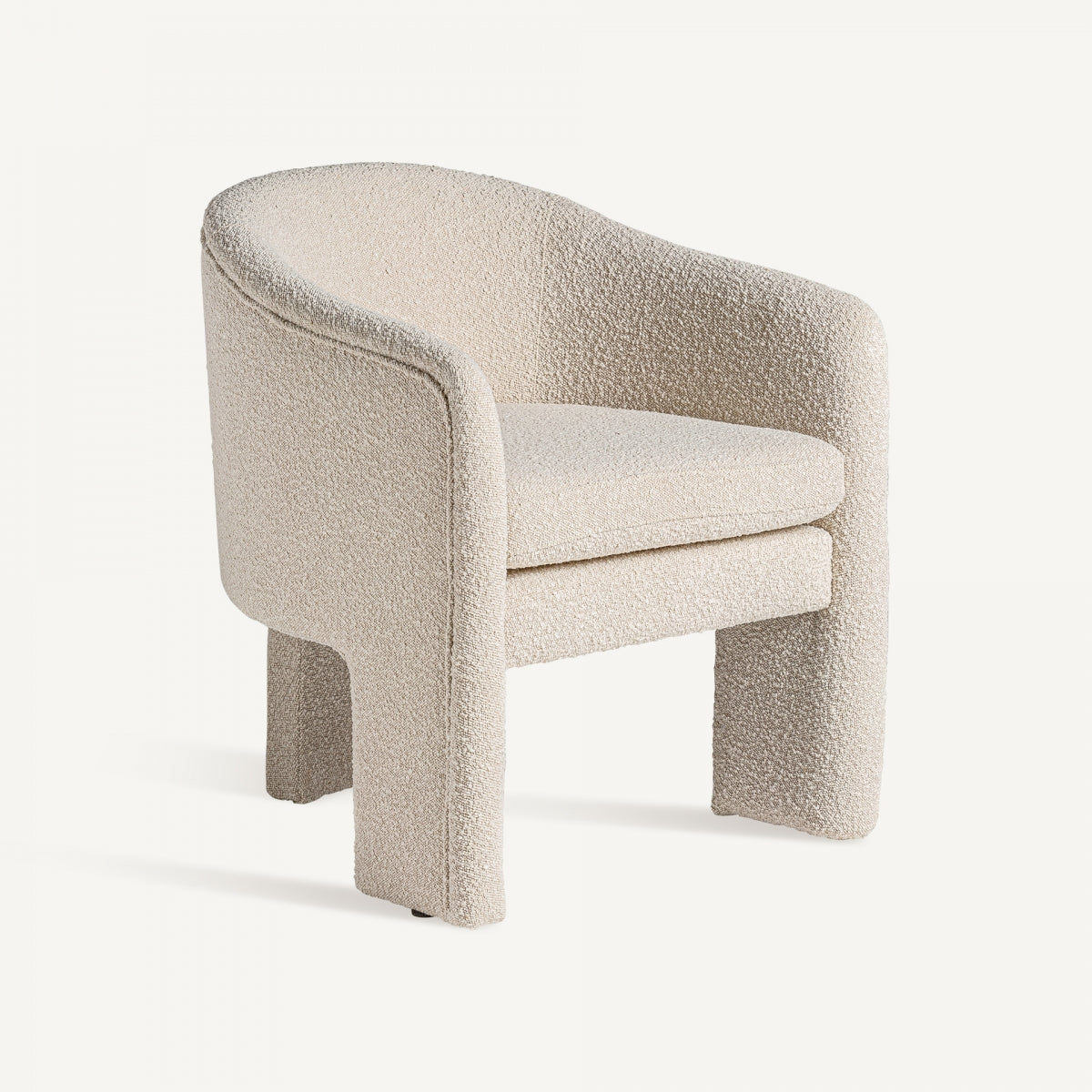 Fauteuil bouclé crème