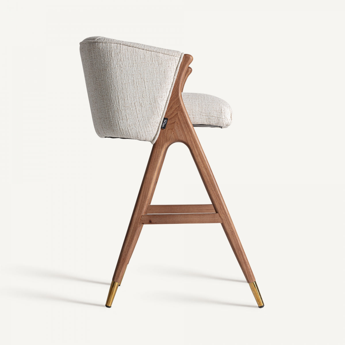 Chaise de bar en tissu beige