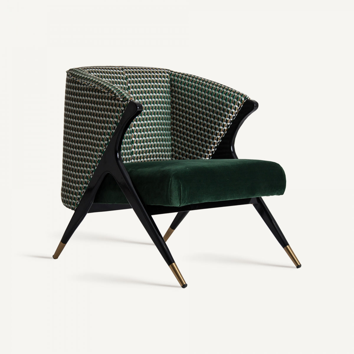 Fauteuil d'appoint en velours vert