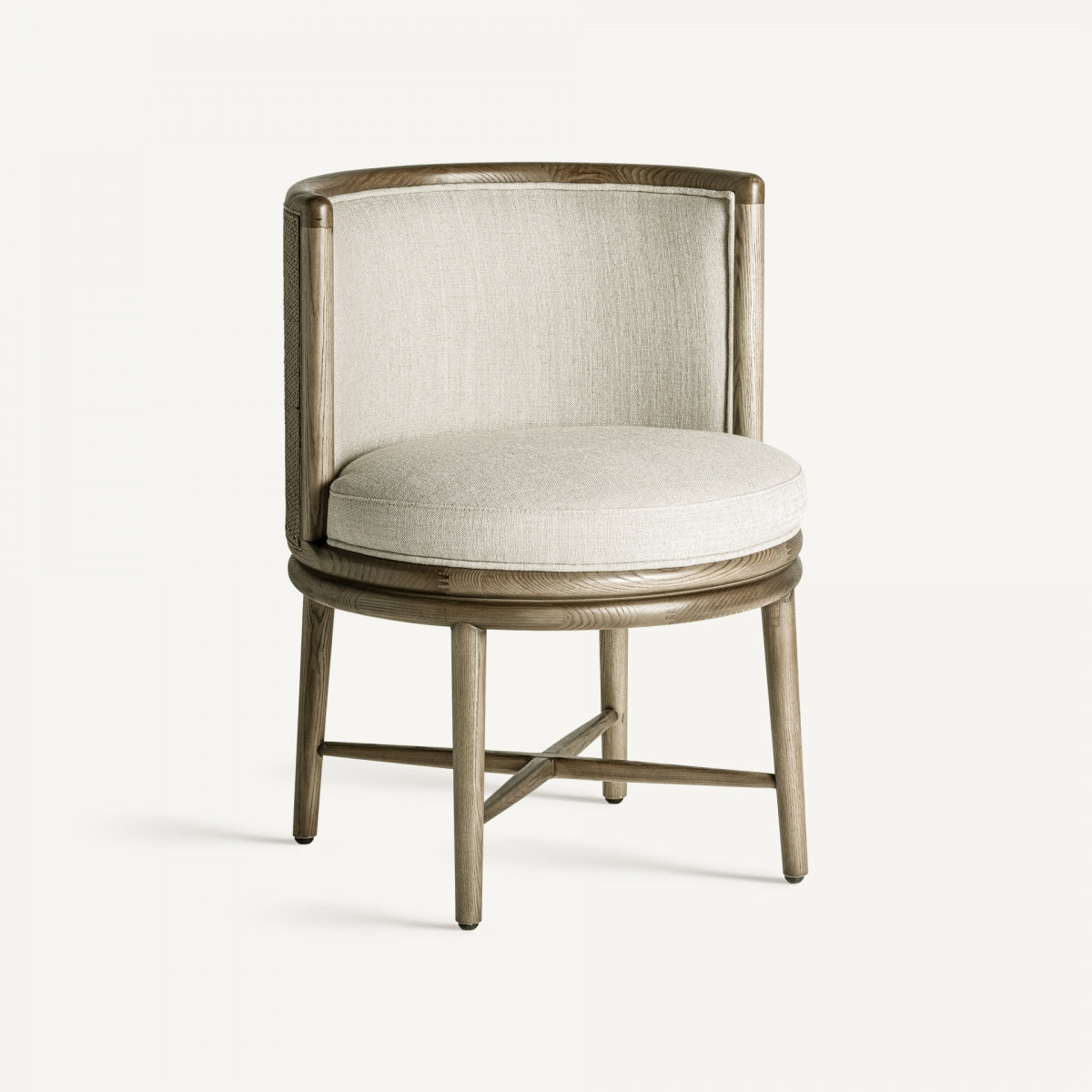 Chaise de salle à manger en tissu blanc
