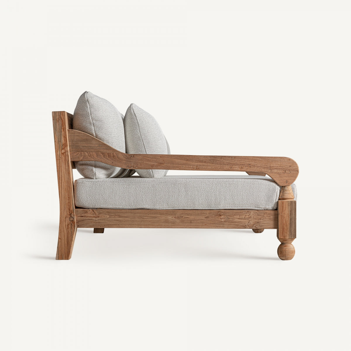 Canapé d'extérieur 4 places en tissu blanc