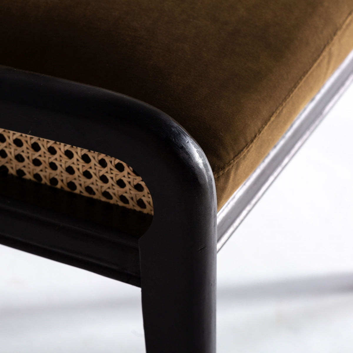 Chaise de salle à manger en velours marron