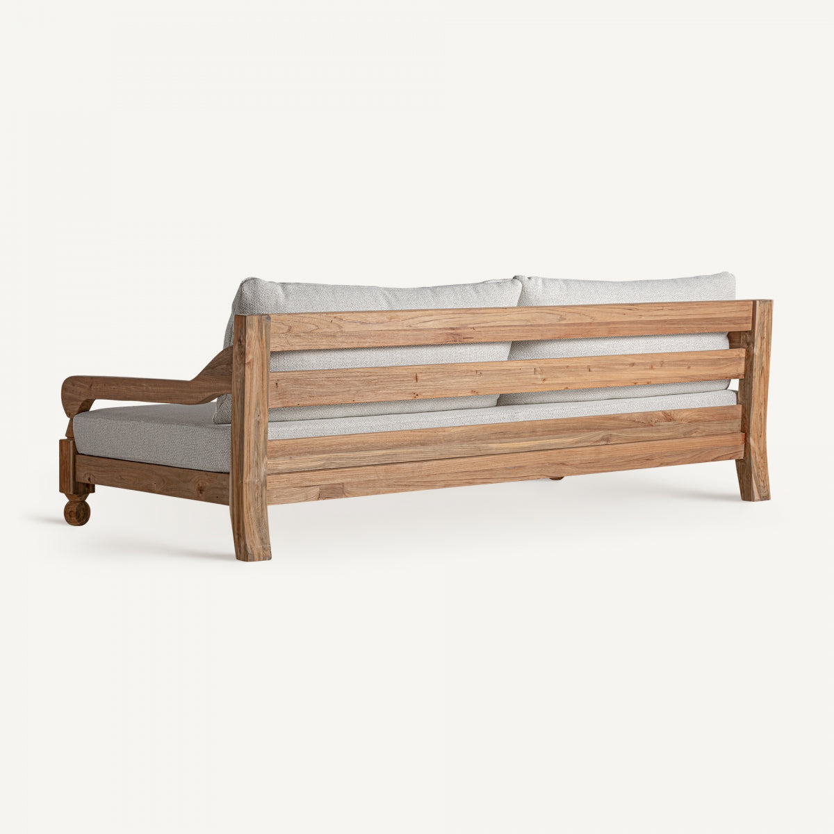 Canapé d'extérieur 4 places en tissu blanc