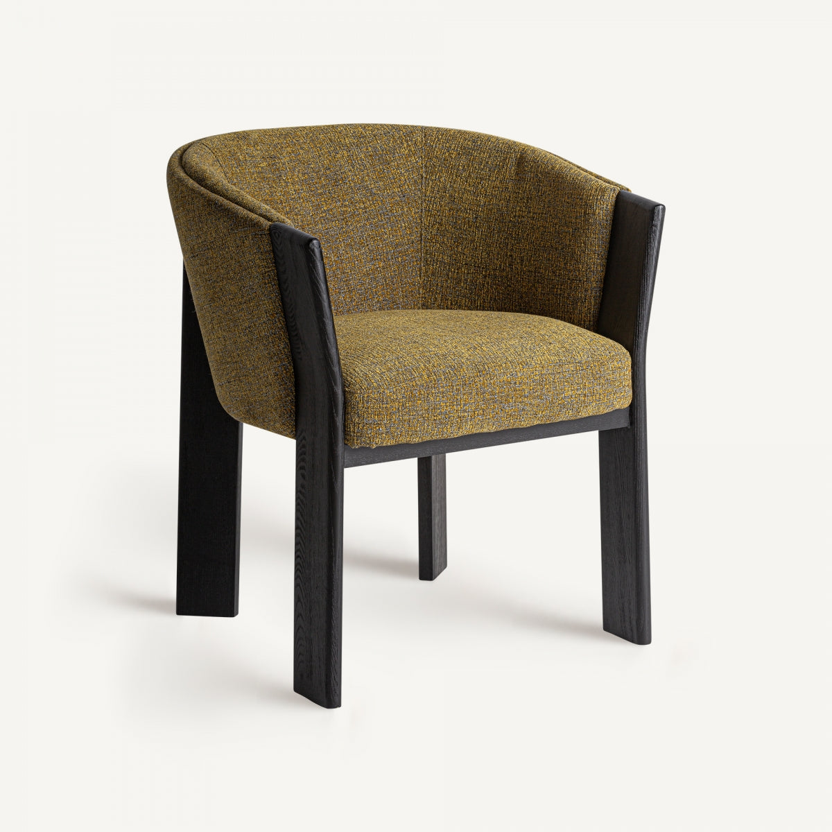 Chaise de salle à manger en tissu vert/jaune
