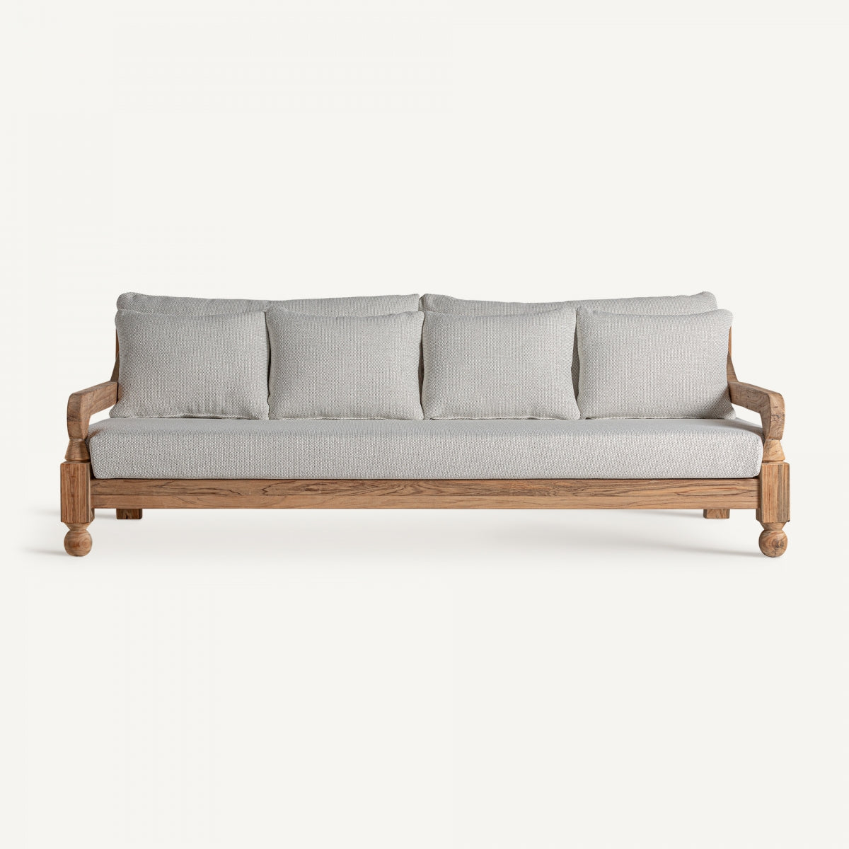 Canapé d'extérieur 4 places en tissu blanc