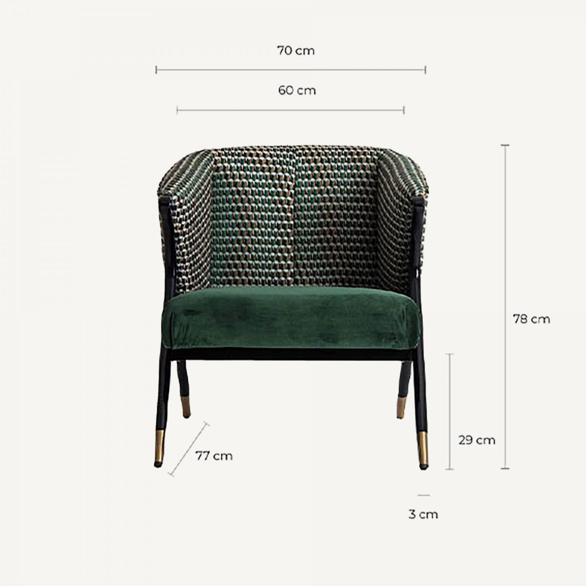Fauteuil d'appoint en velours vert