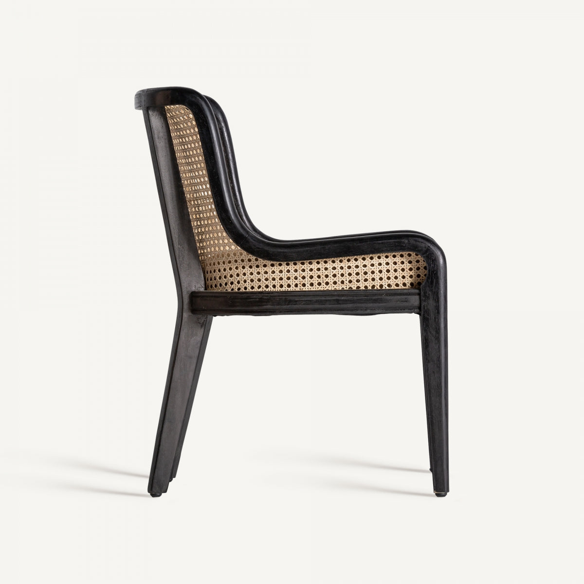 Chaise de salle à manger en velours marron