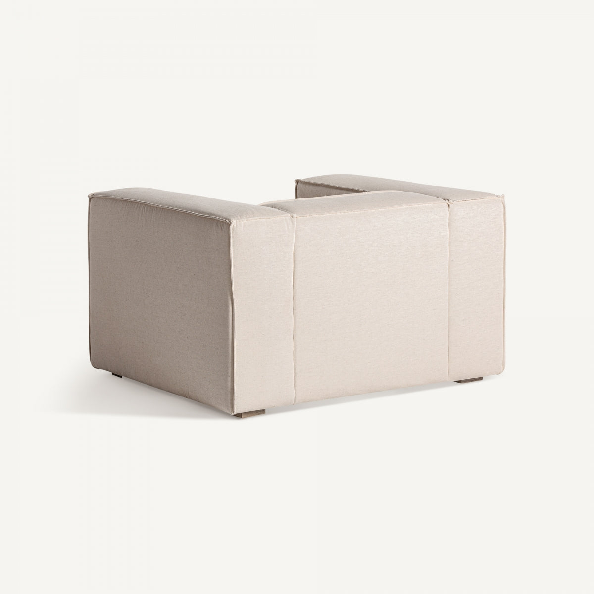 Fauteuil en lin blanc cassé