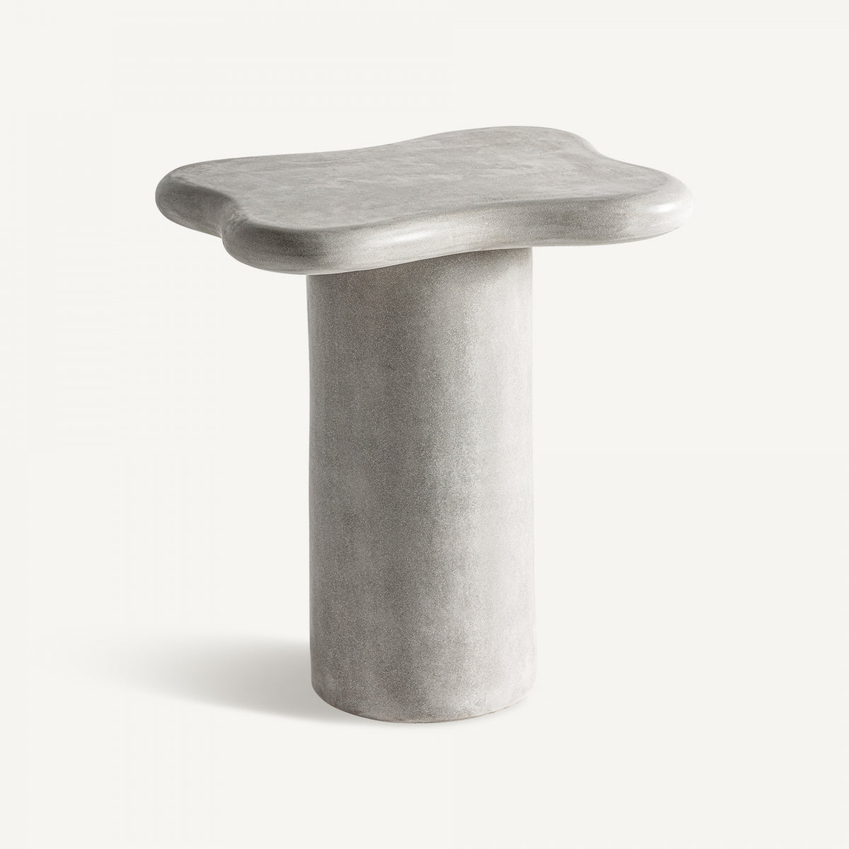 Table d'appoint organique en ciment gris