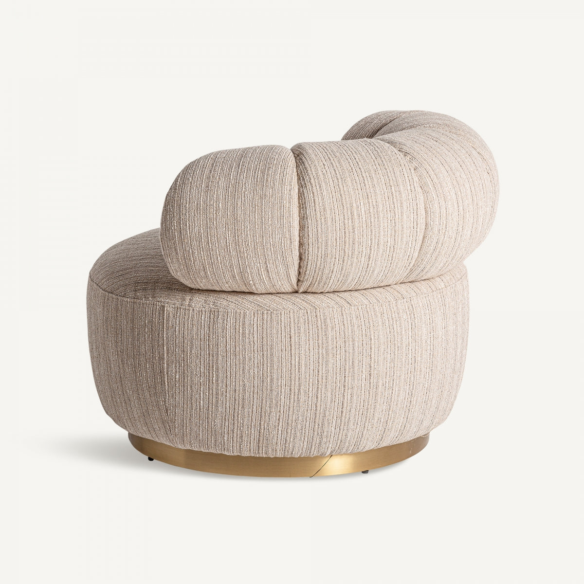 Fauteuil pivotant en tissu beige