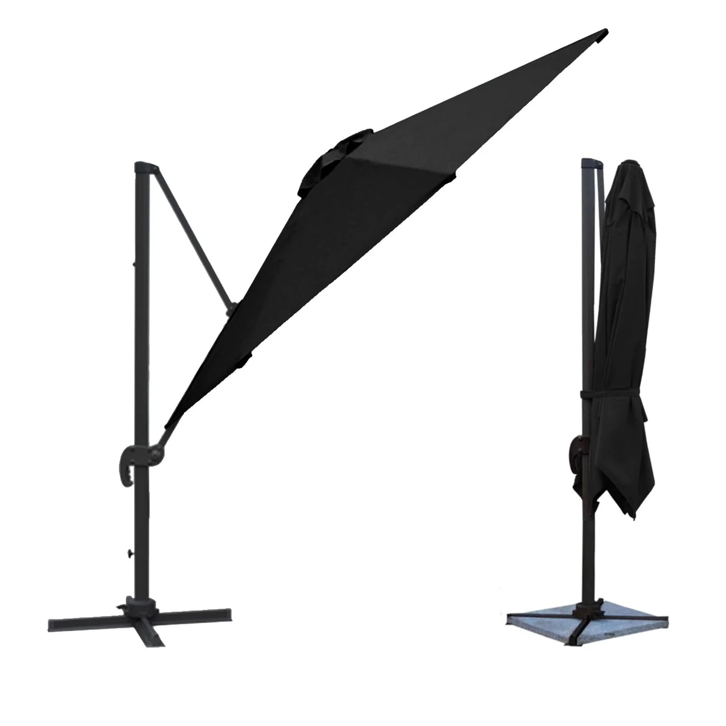 Parasol déporté rectangulaire 3x4m - Noir