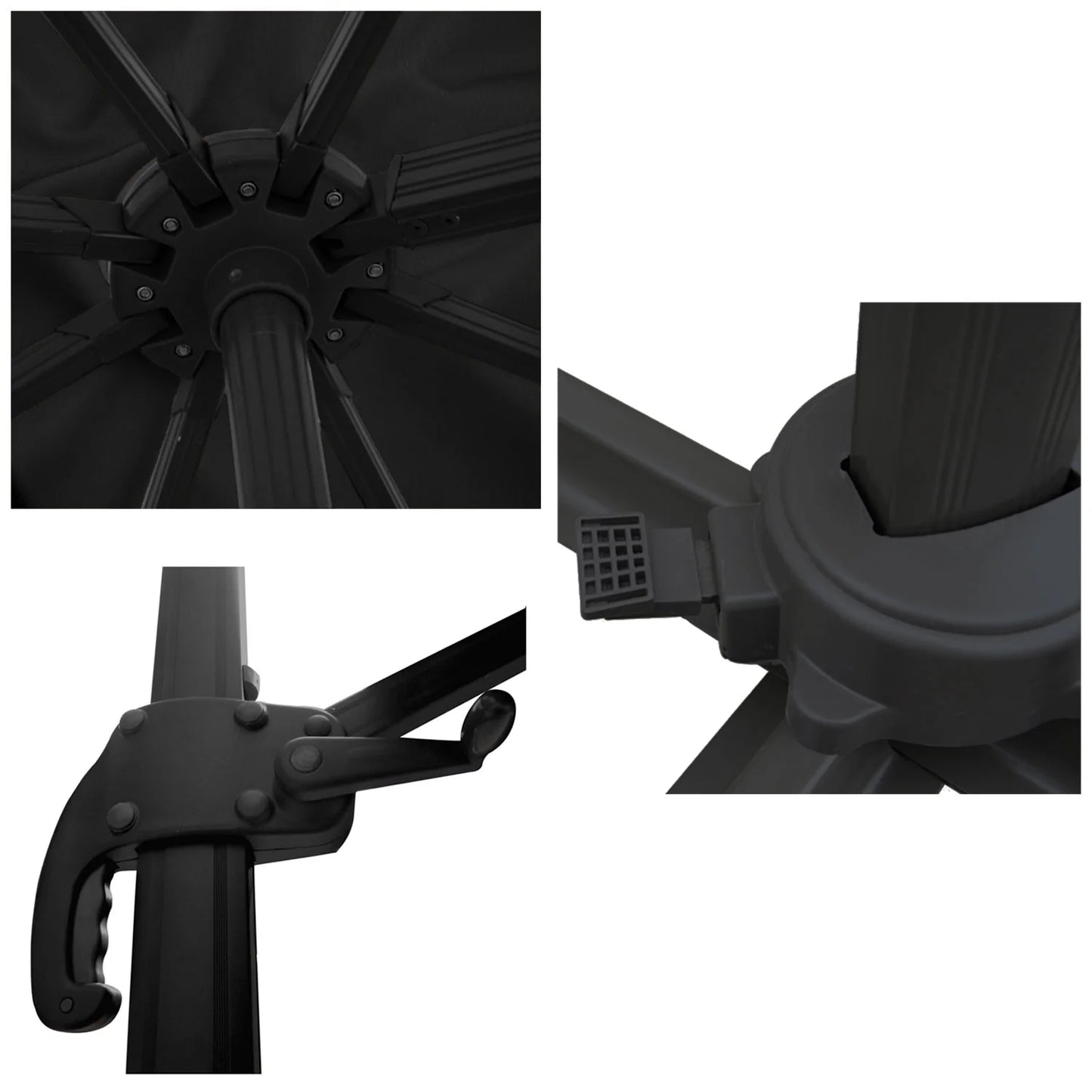Parasol déporté rectangulaire 3x4m - Noir