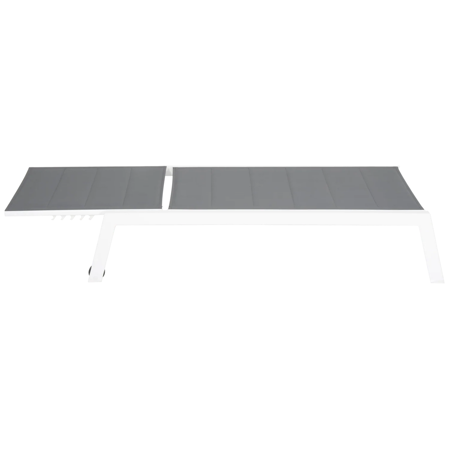 Ensemble de 2 bains de soleil et table d'appoint en textilène gris - aluminium blanc