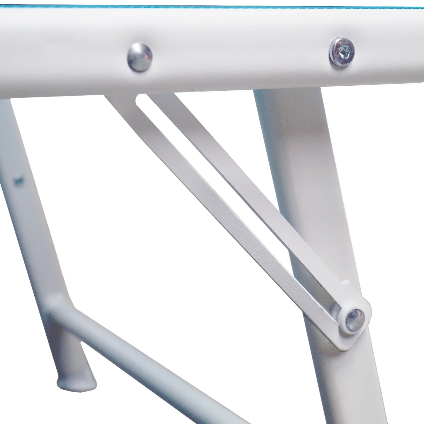 Lot de 2 chaises longues pliantes en textilène bleu - structure blanche