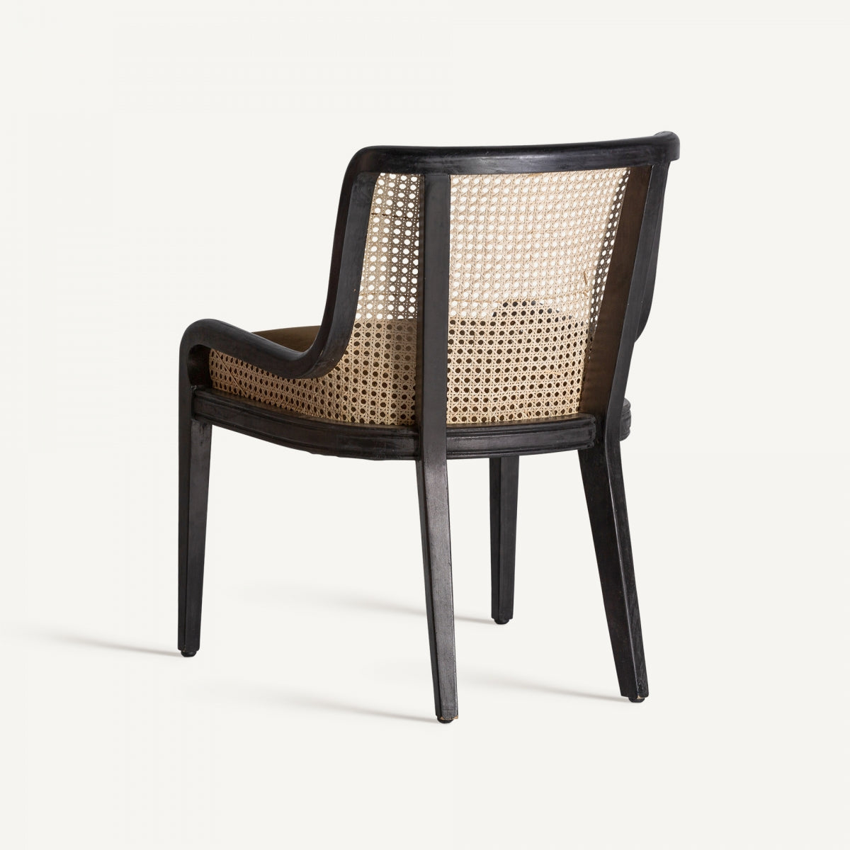 Chaise de salle à manger en velours marron