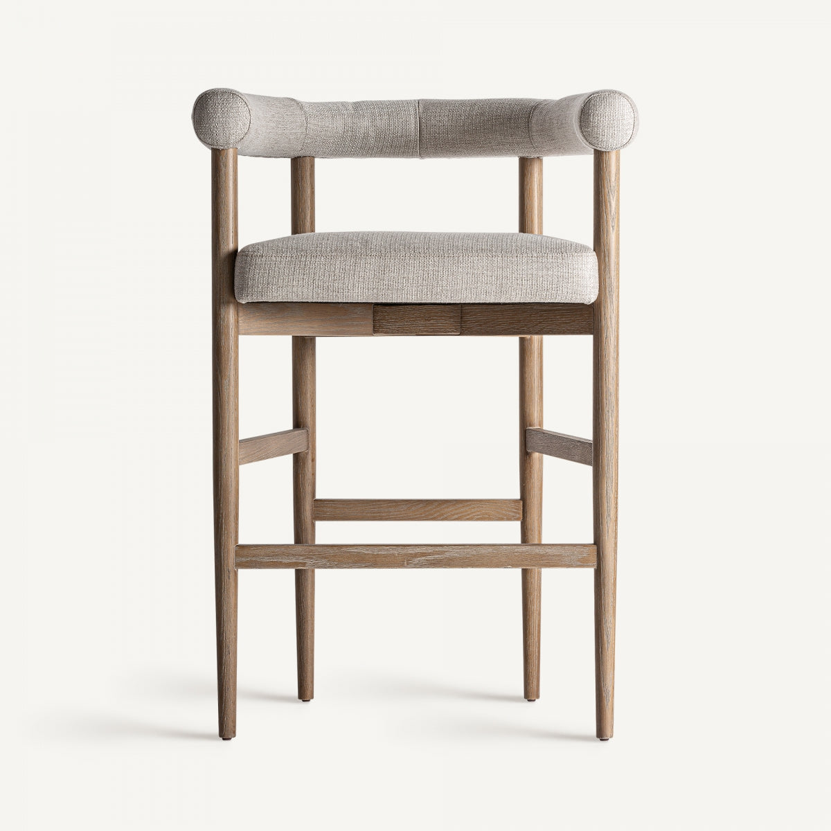 Chaise de bar en tissu blanc cassé