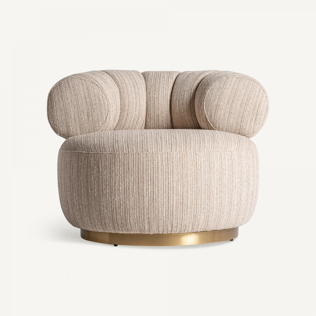 Fauteuil pivotant en tissu beige