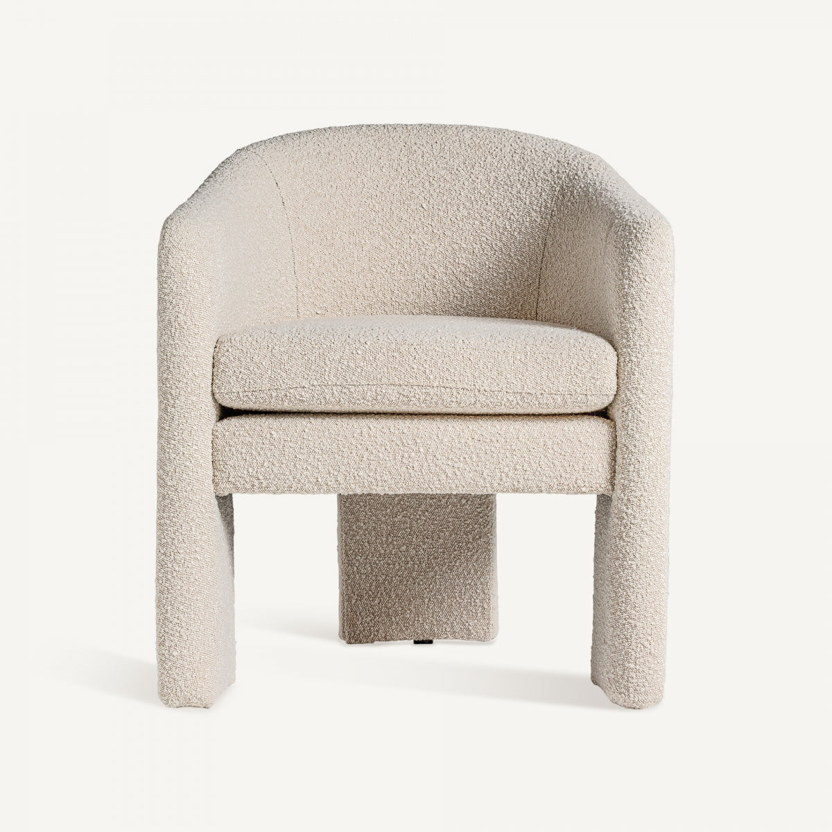 Fauteuil bouclé crème