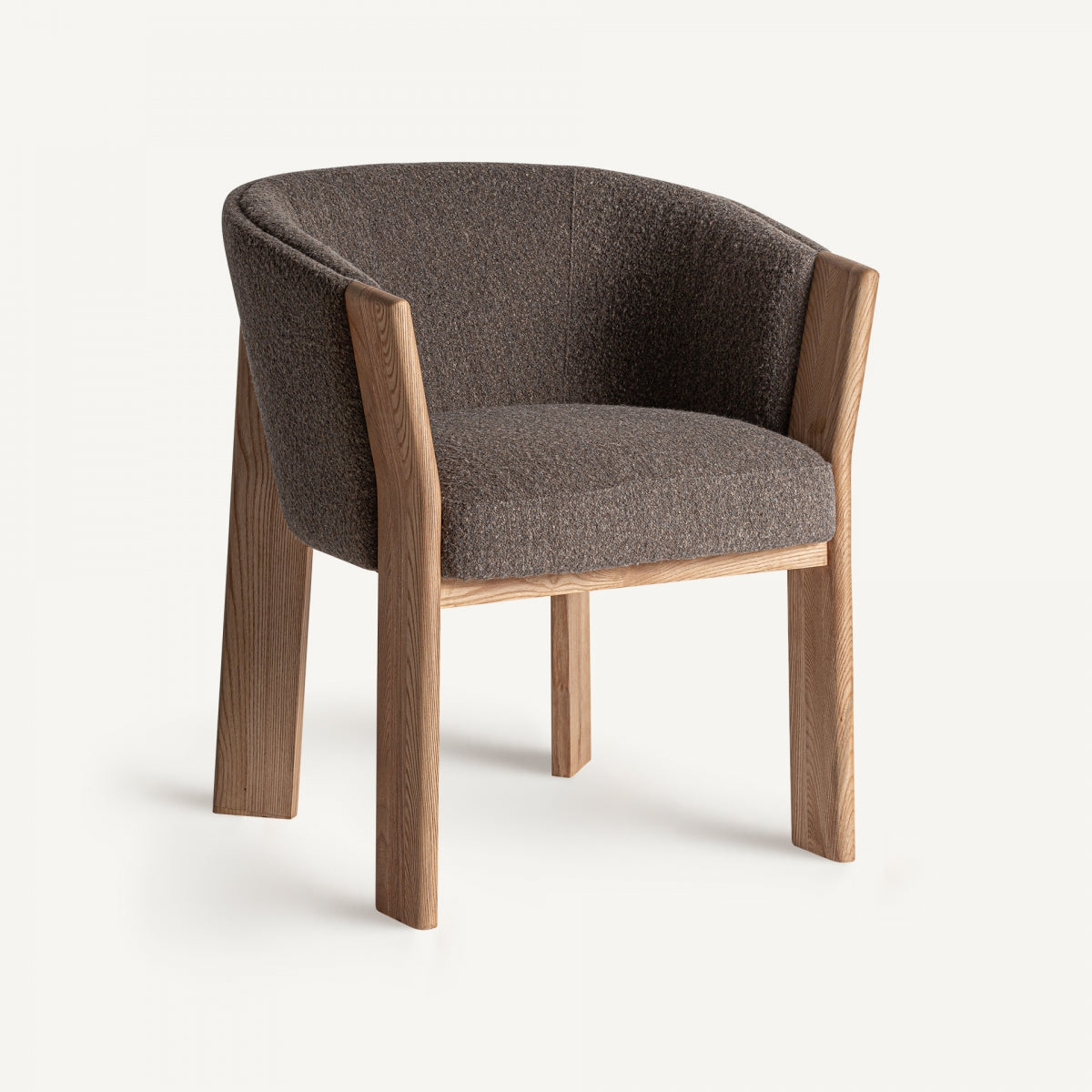 Chaise de salle à manger en tissu marron
