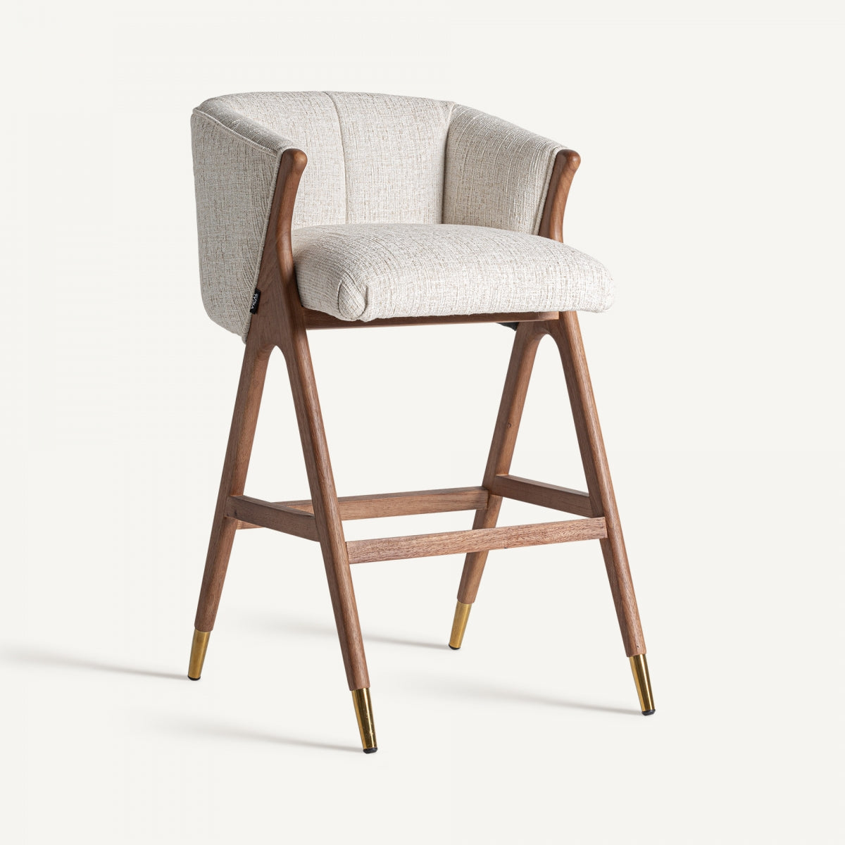 Chaise de bar en tissu beige