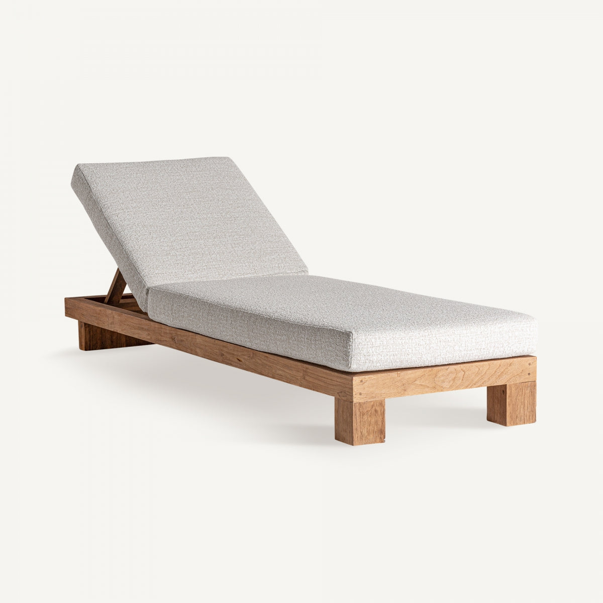 Chaise longue en tissu blanc cassé