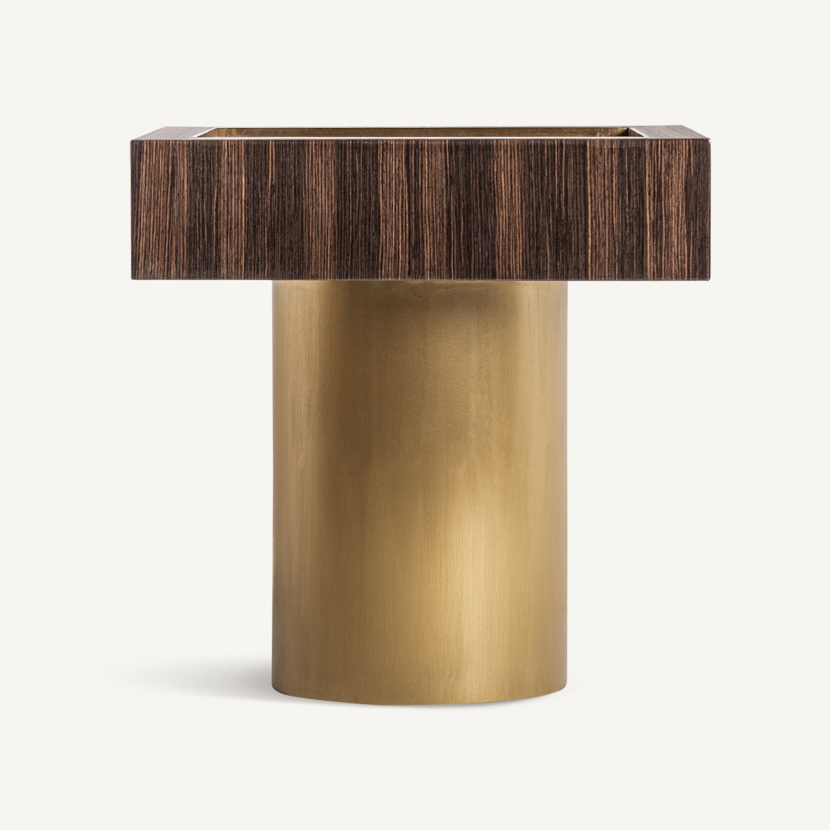 Table d'appoint en bois et laiton doré