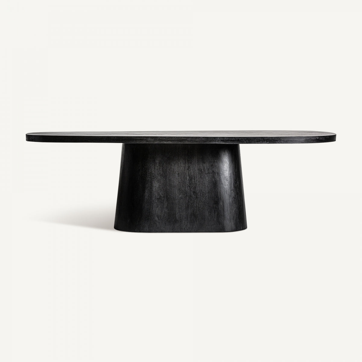 Table de salle à manger ovale en manguier noir