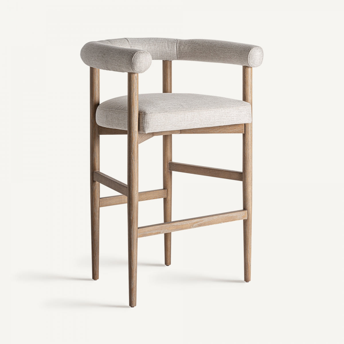 Chaise de bar en tissu blanc cassé
