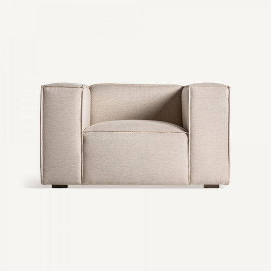 Fauteuil en lin blanc cassé