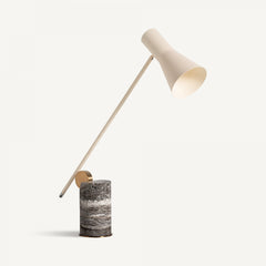 Lampe de table en marbre et laiton brossé