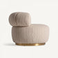 Fauteuil pivotant en tissu beige