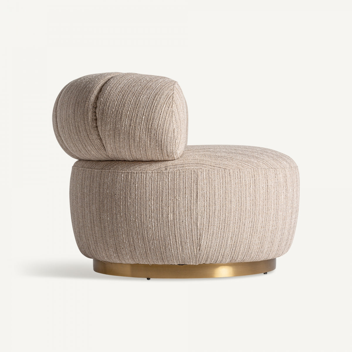 Fauteuil pivotant en tissu beige