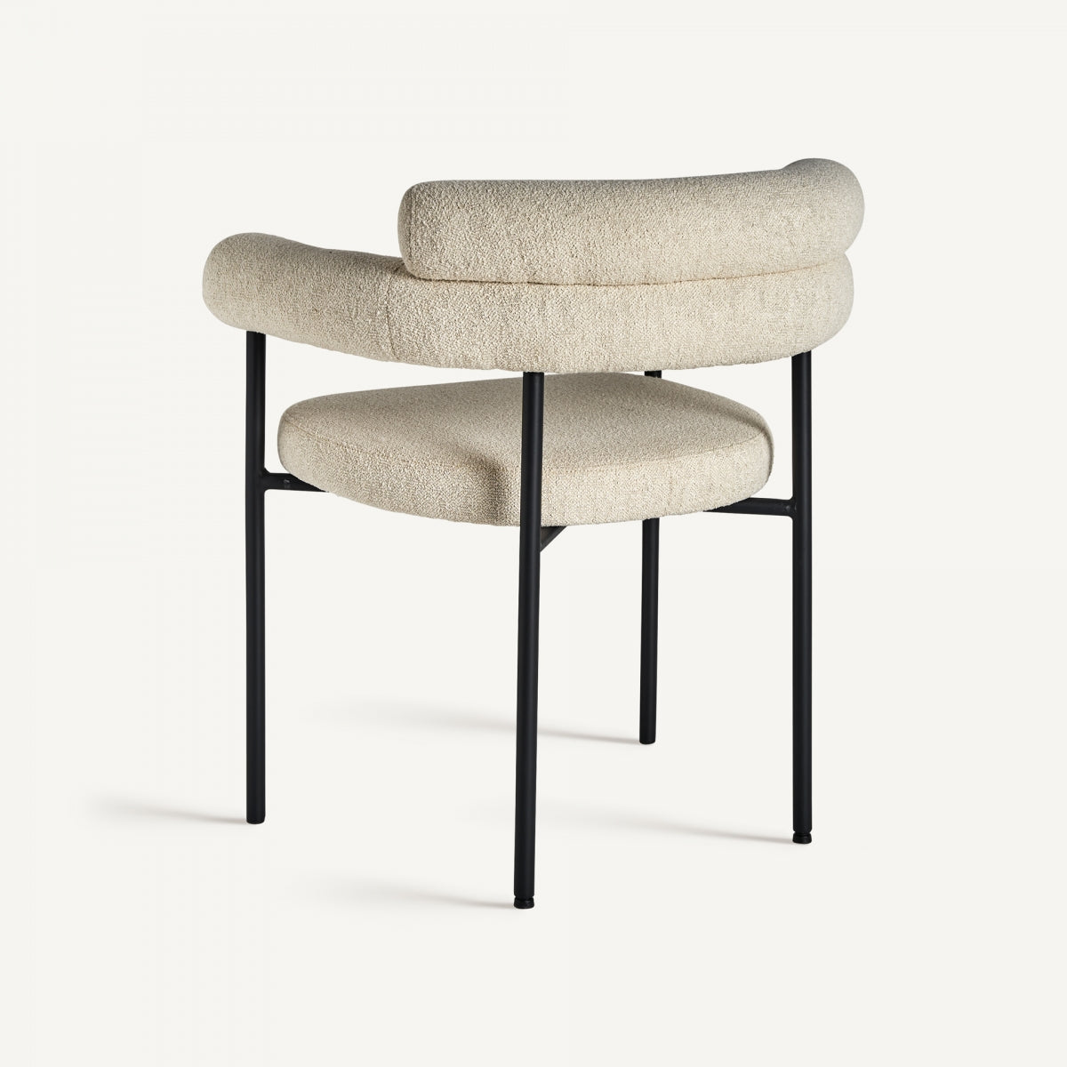 Chaise de salle à manger bouclé crème