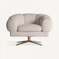 Fauteuil pivotant en tissu blanc cassé