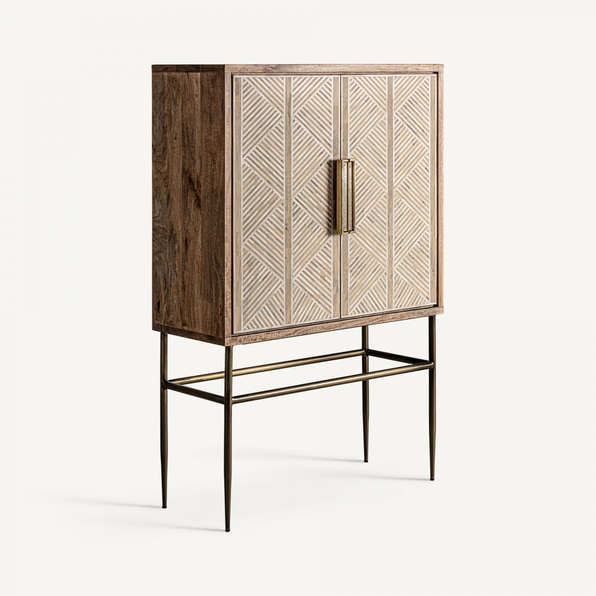 Buffet haut en bois de manguier noir