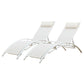 Lot de 2 transats en textilène blanc - Aluminium blanc