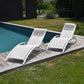 Lot de 2 transats en textilène blanc - Aluminium blanc