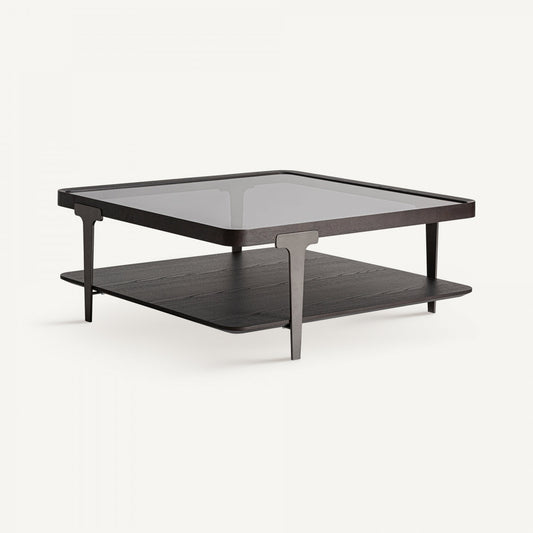 Table basse en chêne et verre